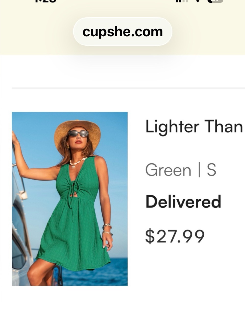 Cupshe Emerald Green Knot-Front Sleeveless A-Line Dress